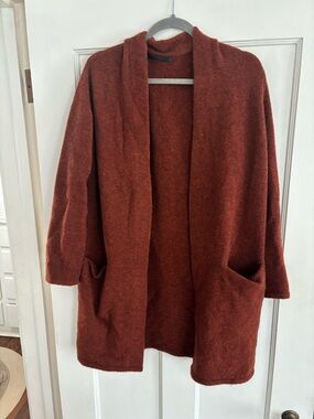 Isabel Marant Open-Front Rust red Cardigan Coat